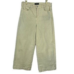 Banana Republic Pants Women's Size 30/10 Wide Leg Crop Pale Citrus Yellow Denim